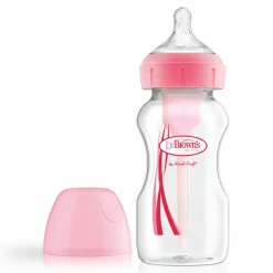 Butelka szeroka szyjka 270 ml Options+, różowa