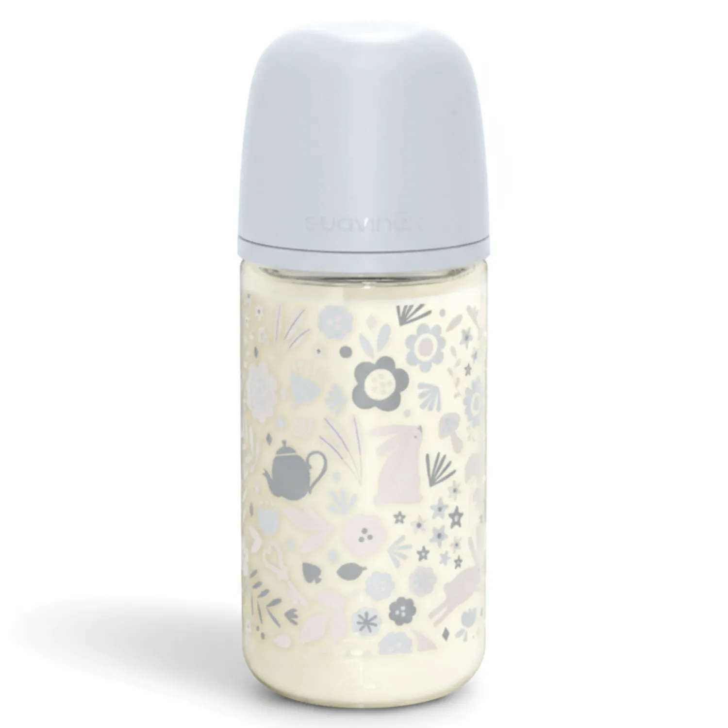 Butelki Do Karmienia|Butelki I Akcesoria | Suavinex Butelka szklana SX PRO średni przepływ 240ml niebieska liberty Wonderland