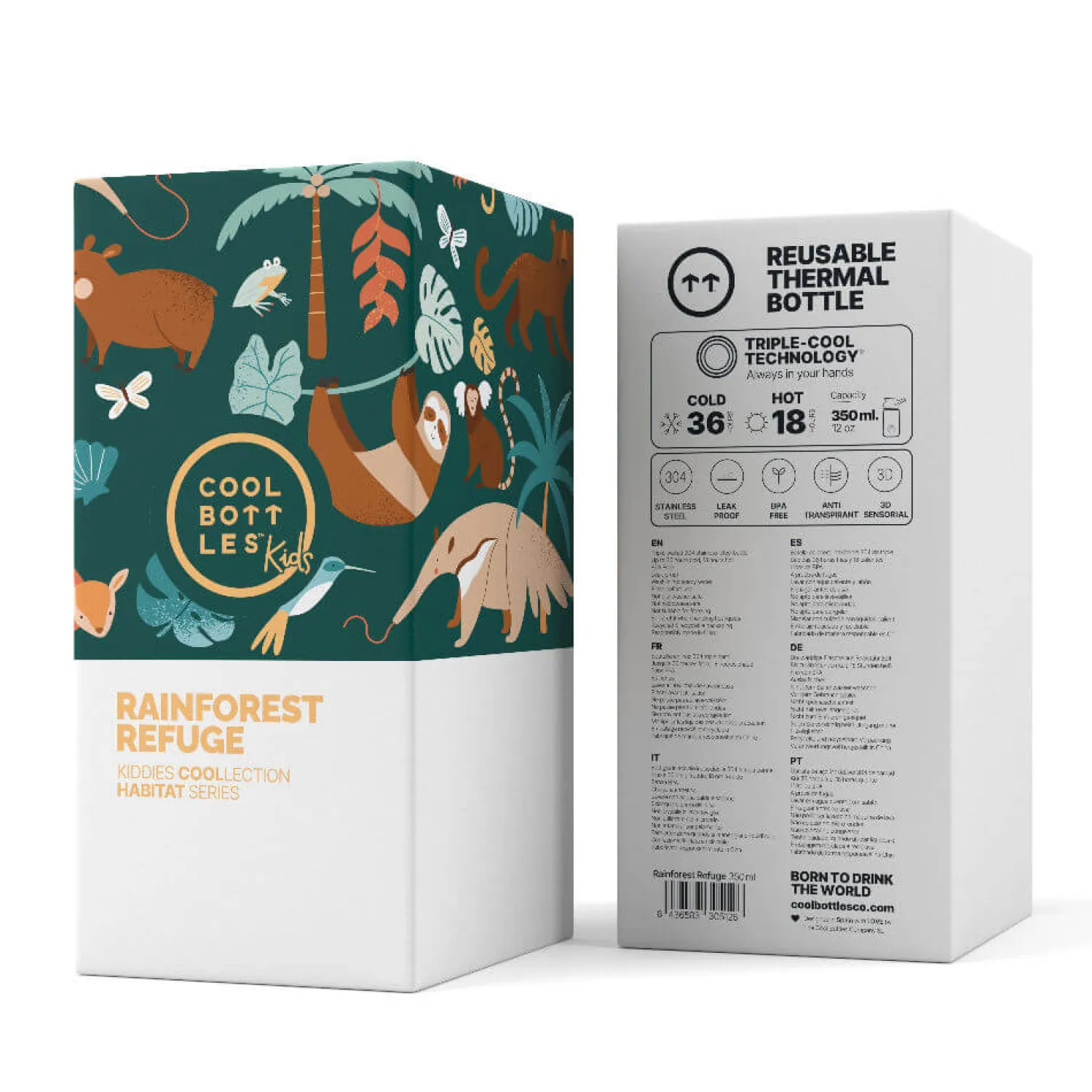 Bidony I Butelki|Bidony I Butelki | Cool Bottles Butelka termiczna Kiddies - Rainforest Refuge, 350 ml
