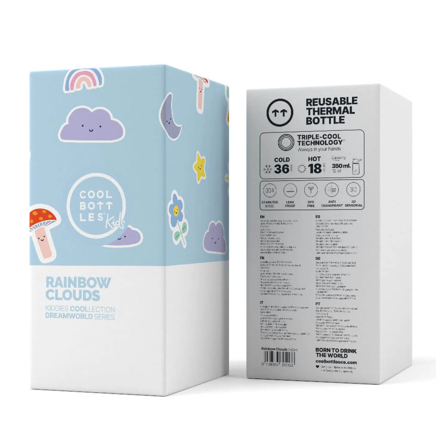 Butelka termiczna Kiddies - Rainbow Clouds, 350 ml