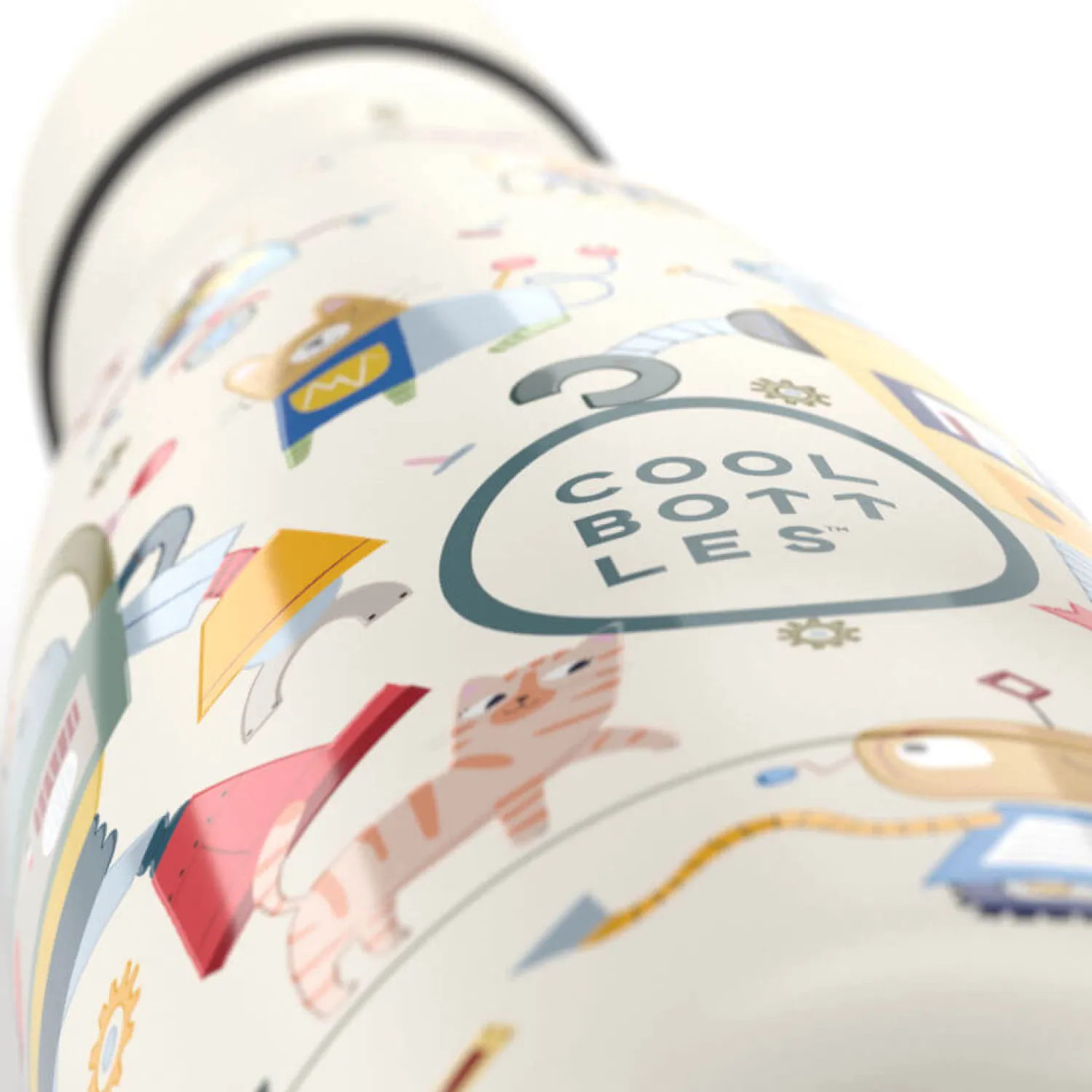 Bidony I Butelki|Bidony I Butelki | Cool Bottles Butelka termiczna Kids Triple cool - Messy Robots, 350 ml