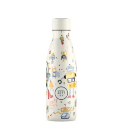 Bidony I Butelki|Bidony I Butelki | Cool Bottles Butelka termiczna Kids Triple cool - Messy Robots, 350 ml