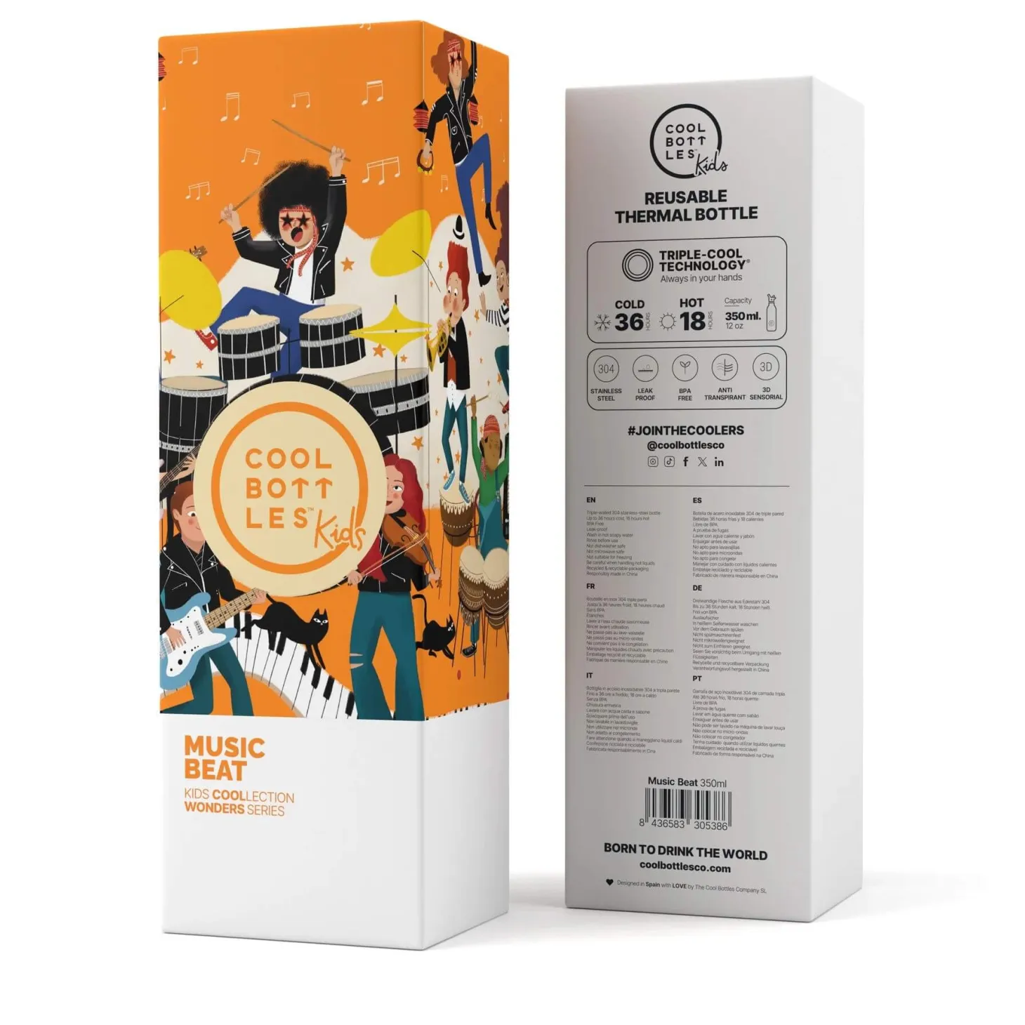 Butelka termiczna Kids Triple cool - Music Beat, 350 ml