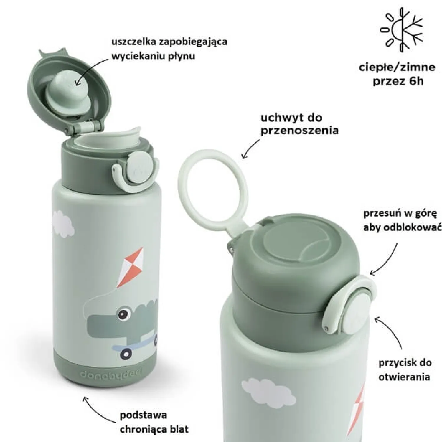 Bidony I Butelki|Bidony I Butelki | Done by Deer Butelka termiczna 340ml Playground Green