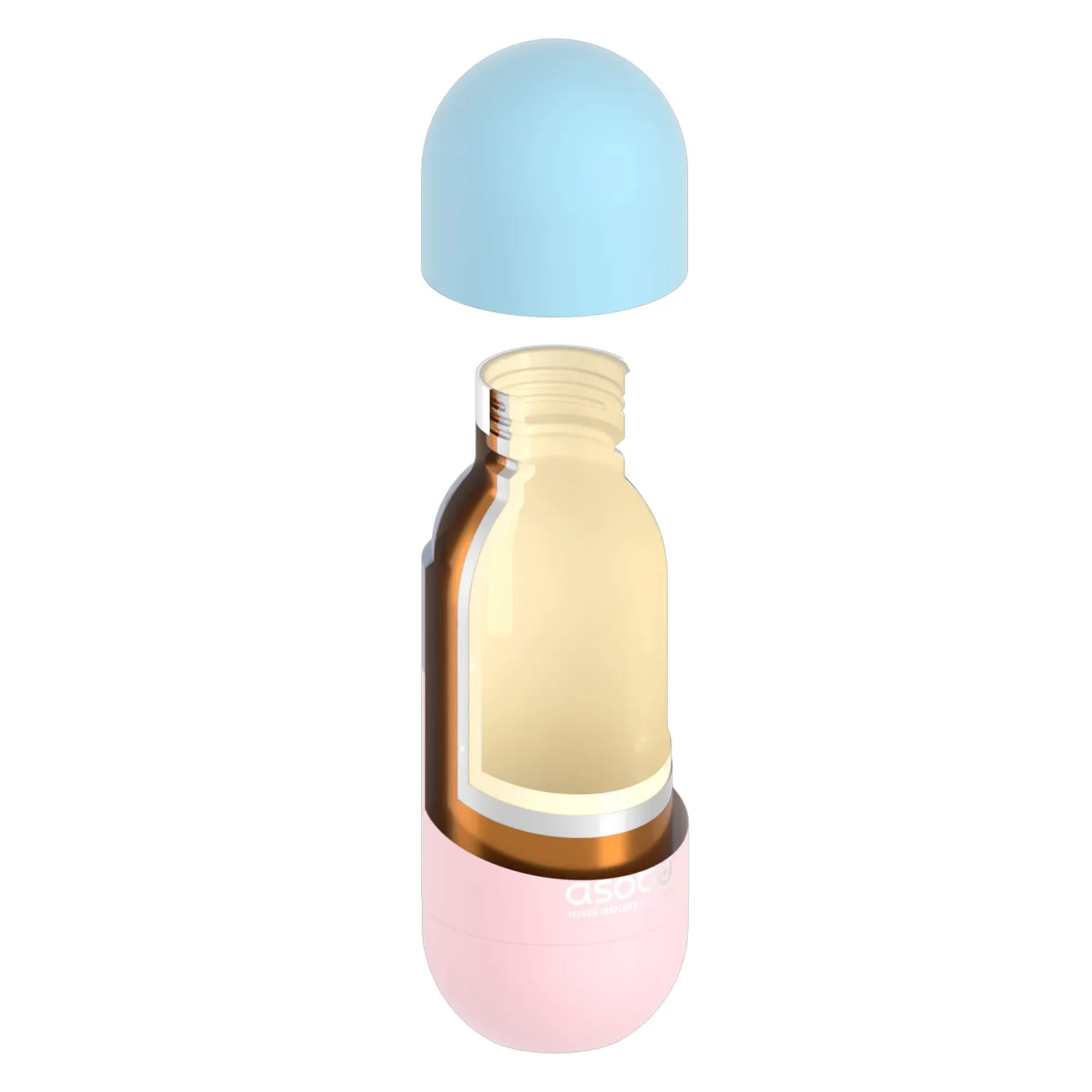 Butelka termiczna Orb, 420 ml - pastelowy różowy