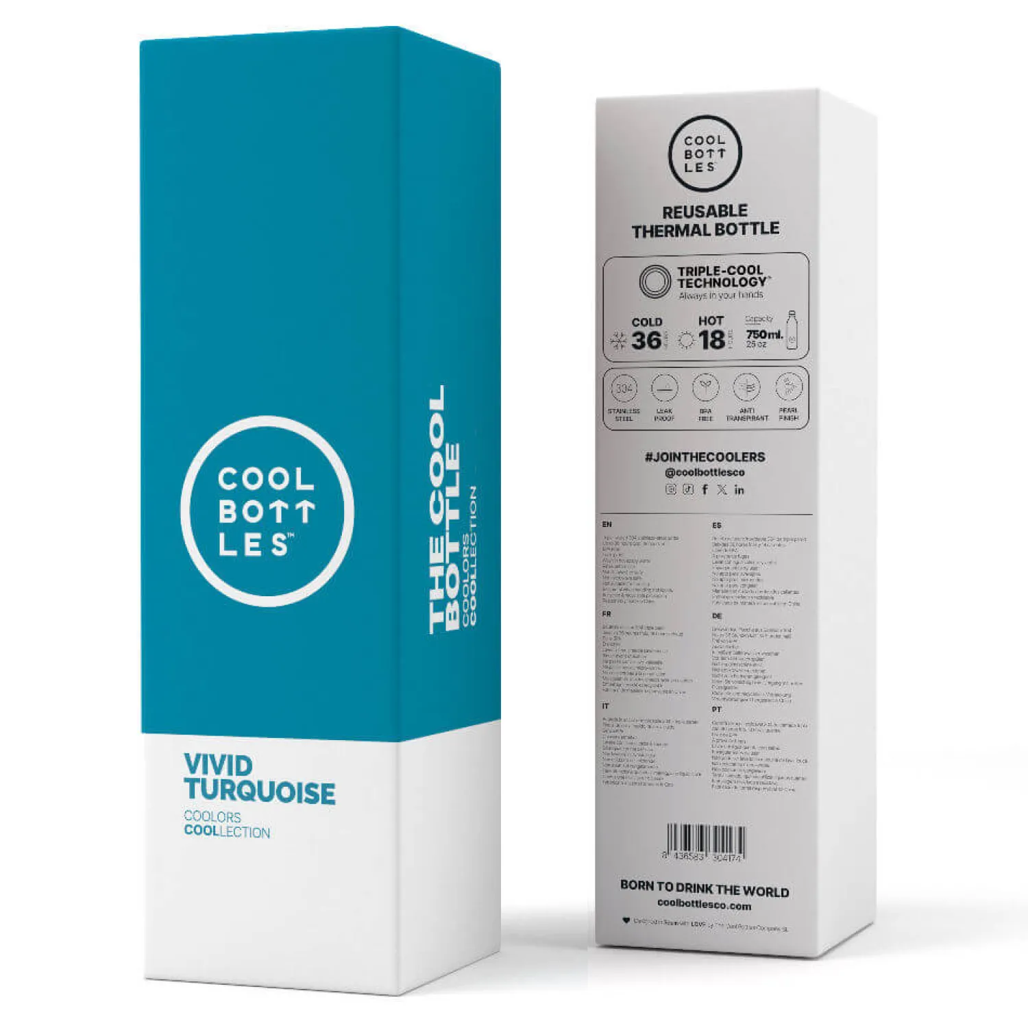 Butelki I Bidony | Cool Bottles Butelka termiczna Triple cool - Vivid Turquoise, 750 ml