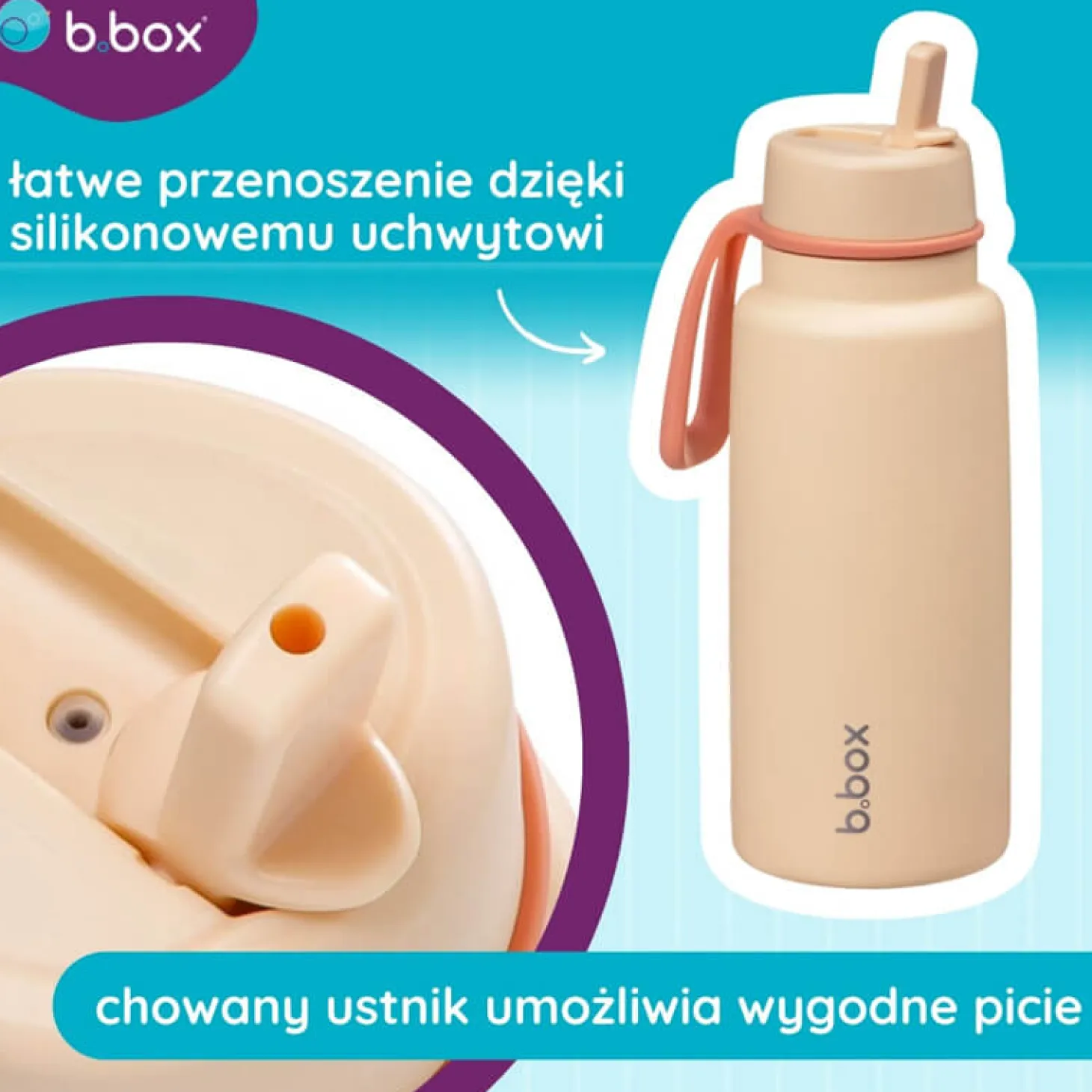 Butelka termiczna ze składanym ustnikiem, termos ze stali nierdzewnej - Melon Mist, 1l