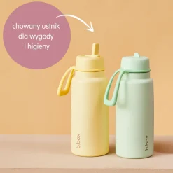 Bidony I Butelki|Butelki I Bidony | b.box Butelka termiczna ze składanym ustnikiem, termos ze stali nierdzewnej - Spearmint, 1l