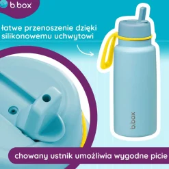 Bidony I Butelki|Butelki I Bidony | b.box Butelka termiczna ze składanym ustnikiem, termos ze stali nierdzewnej - Pool Side, 1l
