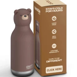 Bidony I Butelki|Bidony I Butelki | Asobu Butelka termiczna ze słomką Bestie, 460 ml - Niedźwiedź