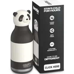 Bidony I Butelki|Bidony I Butelki | Asobu Butelka termiczna ze słomką Bestie, 460 ml - Panda
