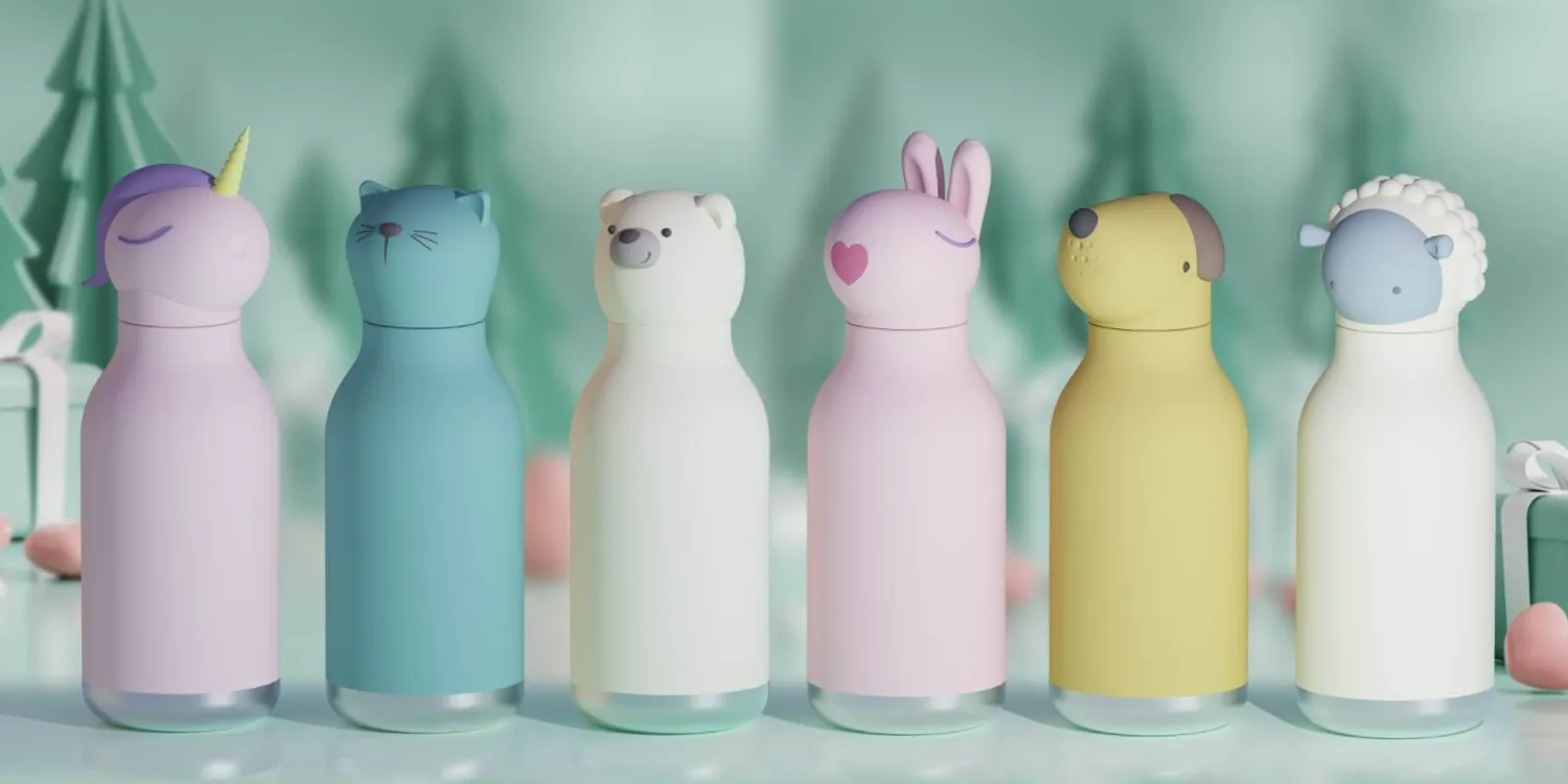Bidony I Butelki|Bidony I Butelki | Asobu Butelka termiczna ze słomką Bestie, 460 ml - Jednorożec