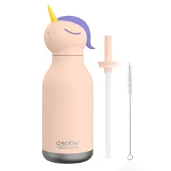 Bidony I Butelki|Bidony I Butelki | Asobu Butelka termiczna ze słomką Bestie, 460 ml - Jednorożec