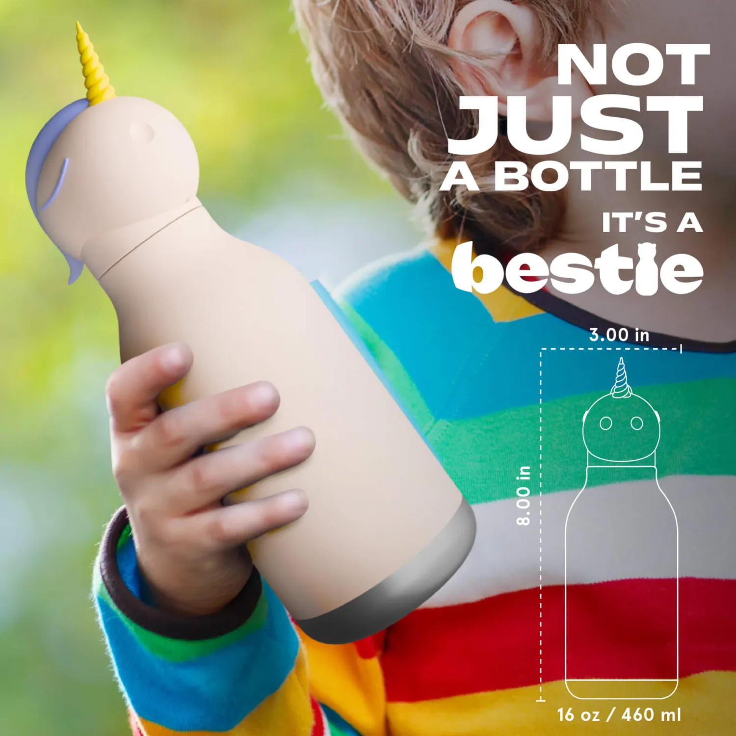 Bidony I Butelki|Bidony I Butelki | Asobu Butelka termiczna ze słomką Bestie, 460 ml - Jednorożec