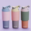 Butelki I Bidony | Asobu Butelka termiczna ze słomką Cosmic, 960ml- pastelowy różowy