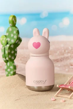 Bidony I Butelki|Bidony I Butelki | Asobu Butelka termiczna ze słomką Mini Bestie, 200 ml - Królik