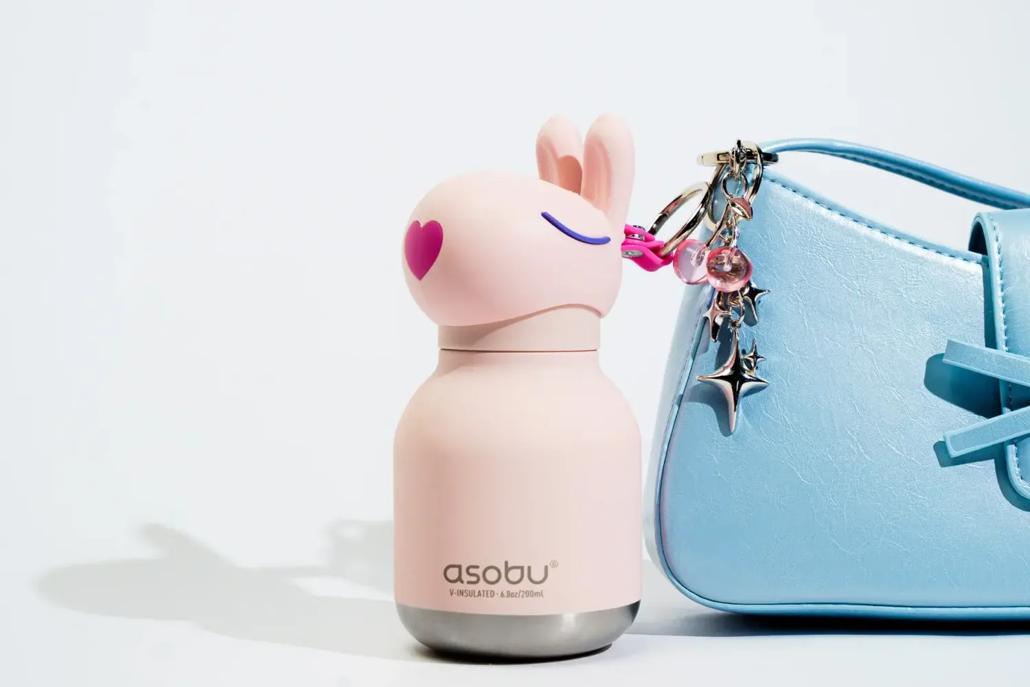Bidony I Butelki|Bidony I Butelki | Asobu Butelka termiczna ze słomką Mini Bestie, 200 ml - Królik
