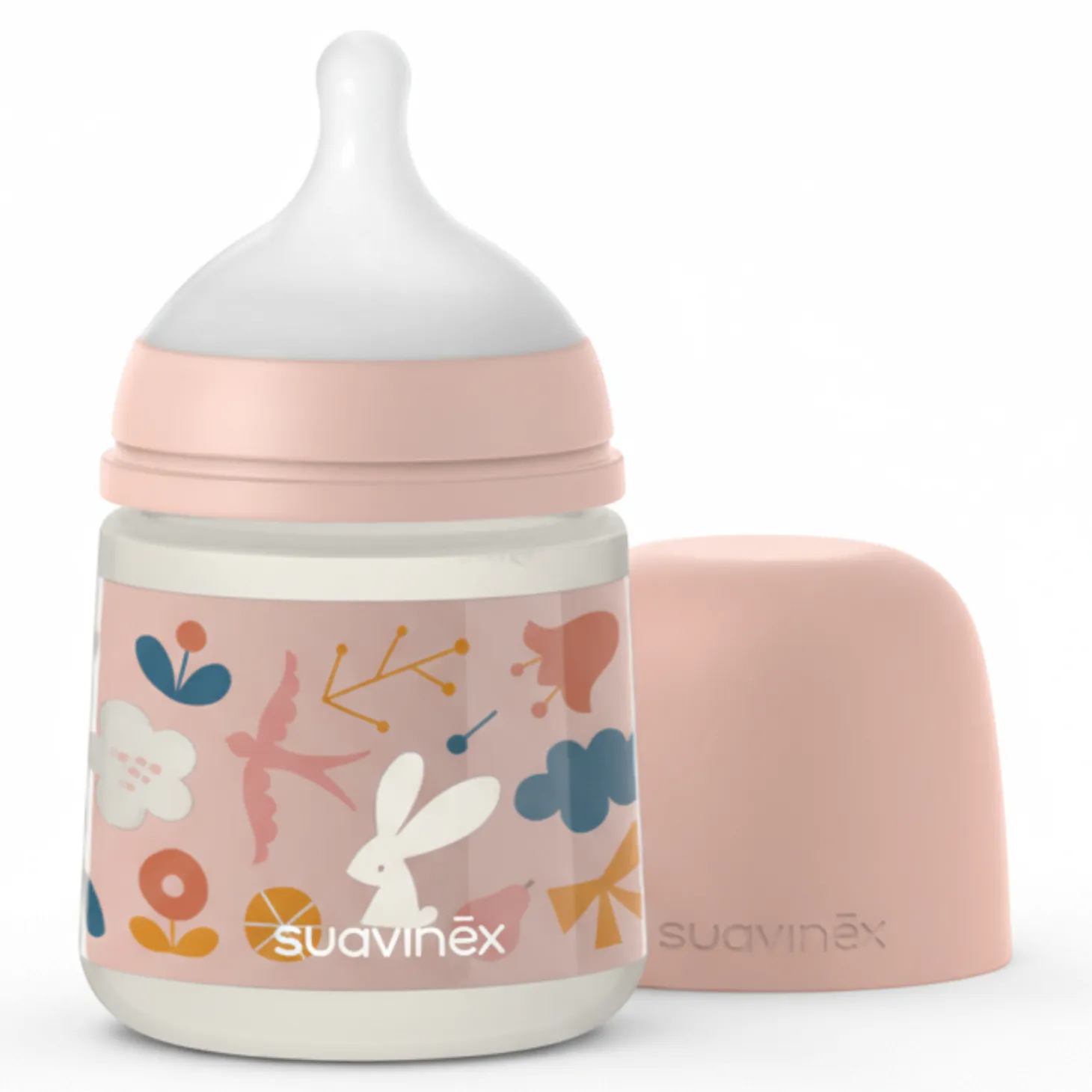Butelka ze smoczkiem fizjologicznym SX Pro o wolnym przepływie FOREST różowy 150 ml