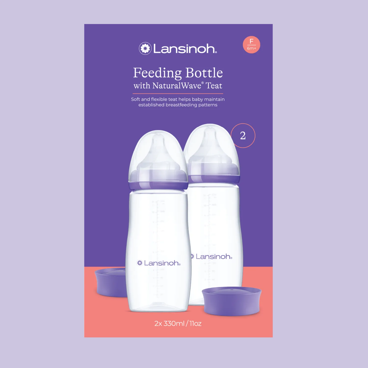 Butelki Do Karmienia|Butelki I Akcesoria | Lansinoh Butelki do karmienia ze smoczkami o szybkim przepływie Natural Wave™ - Duo Pack 2 x 330ml