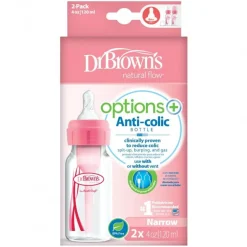 Butelki Do Karmienia|Butelki I Akcesoria | Dr Brown's Butelki standard 120 ml Options+, 2 szt. - różowe