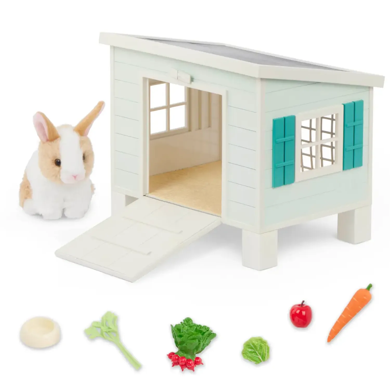 6 Lat+|3 Lata + | OurGeneration Chatka z króliczkiem i akcesoriami – Bunny Hutch Playset