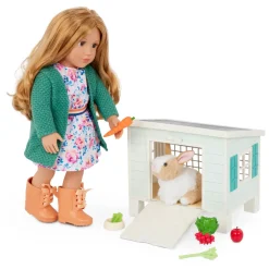 6 Lat+|3 Lata + | OurGeneration Chatka z króliczkiem i akcesoriami – Bunny Hutch Playset