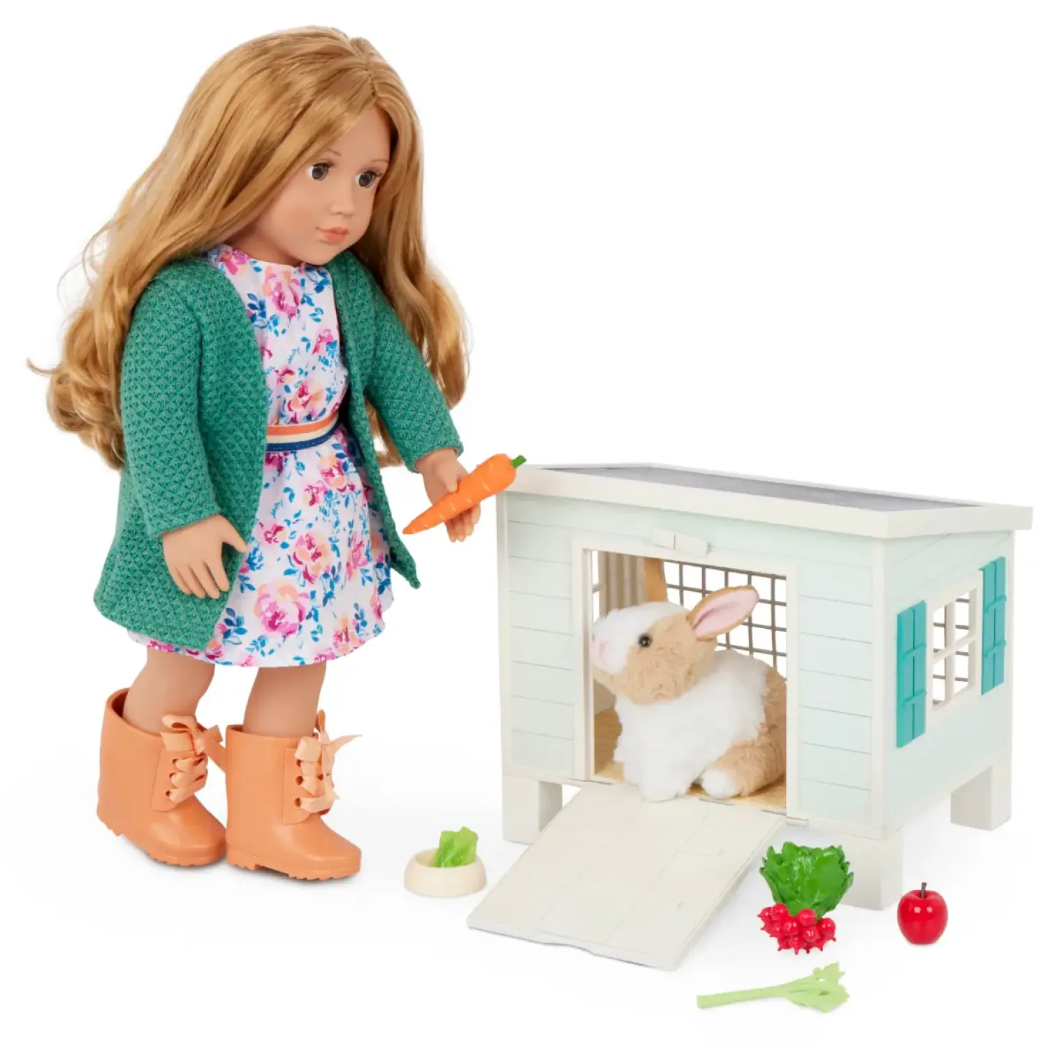 6 Lat+|3 Lata + | OurGeneration Chatka z króliczkiem i akcesoriami – Bunny Hutch Playset