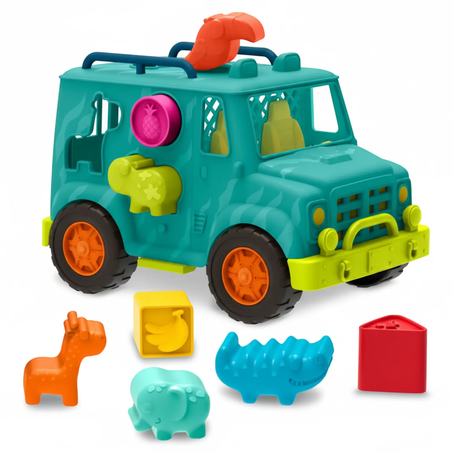 12M+|3 Lata + | B.Toys Ciężarówka ratunkowa dla zwierząt z klockami - Rollin’ Animal Rescue
