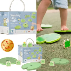 6 Lat+|3 Lata + | BS Toys Ścieżka równoważna dla dzieci, Zbieraj żabki, utrzymaj równowagę