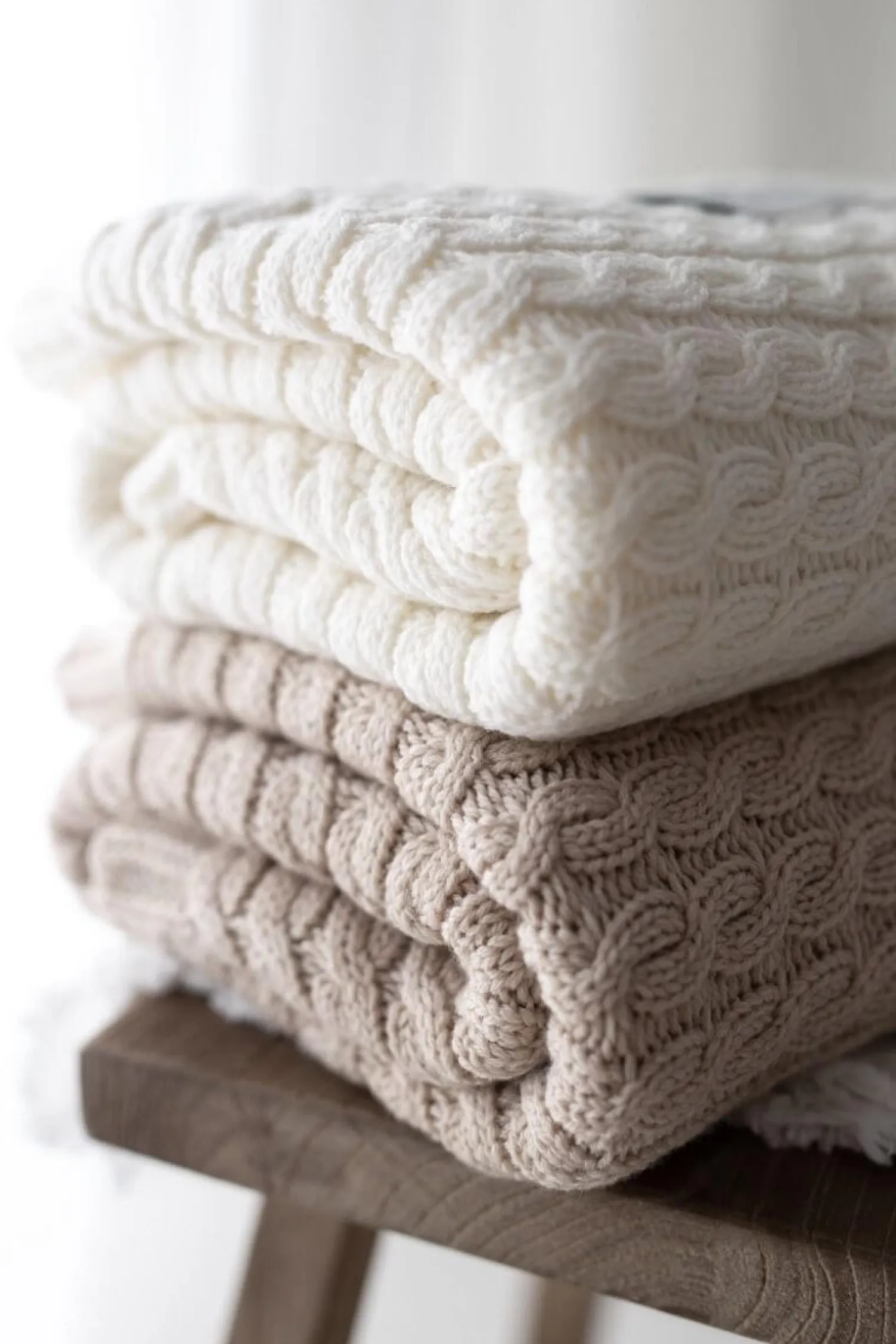 Kocyki|Kocyki | My Memi Ciepły kocyk ze 100% wełny merino warm beige - premium collection