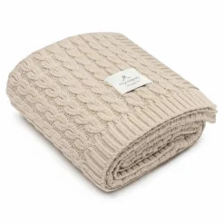 Kocyki|Kocyki | My Memi Ciepły kocyk ze 100% wełny merino warm beige - premium collection