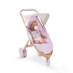2 Lata +|Akcesoria Dla Lalek | LullaBaby Combo dla lalki niemowlaka – krzesełko do karmienia, kojec i spacerówka, wersja fioletowa