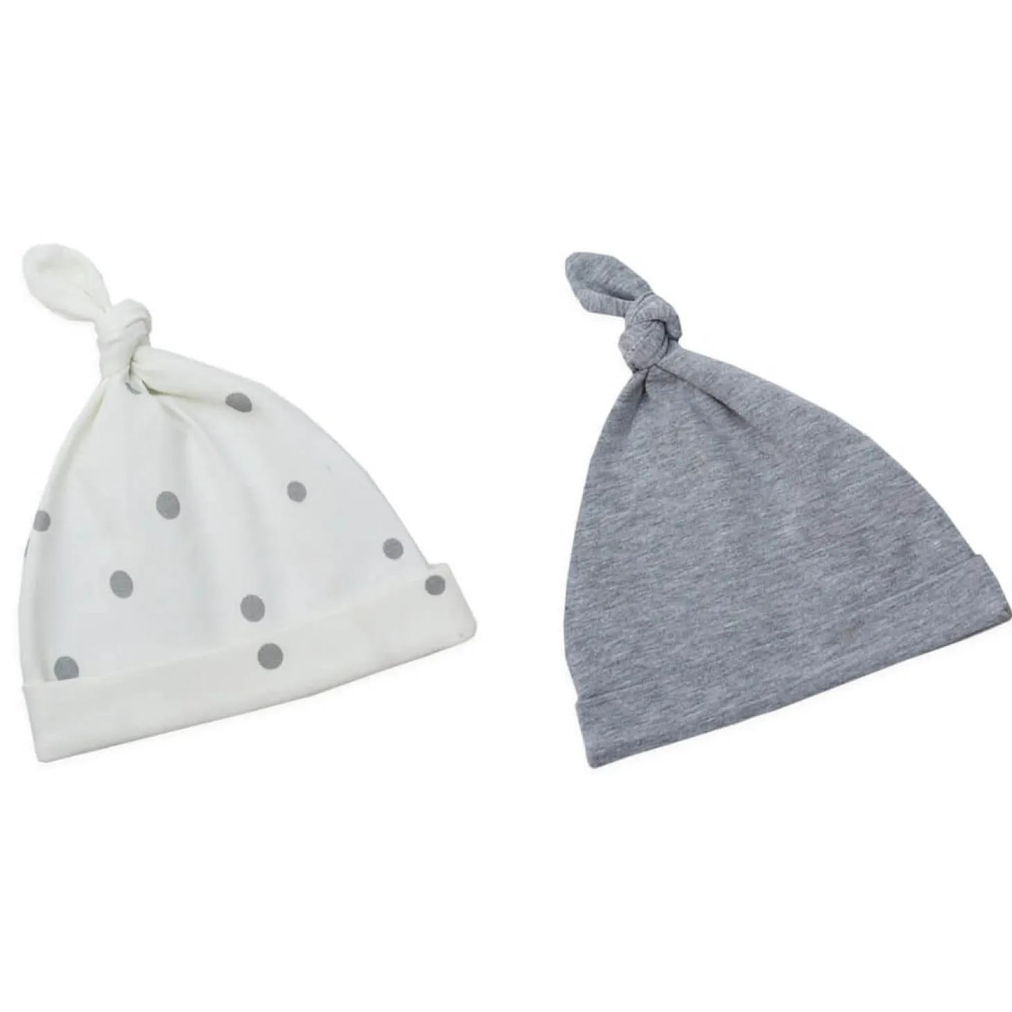 Czapeczka Krasnal 2-pack Szare kropki-Jasny szary