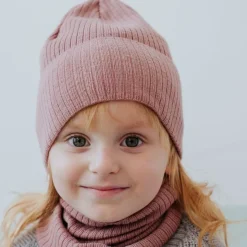 Czapka i komin wełniany BLUSH