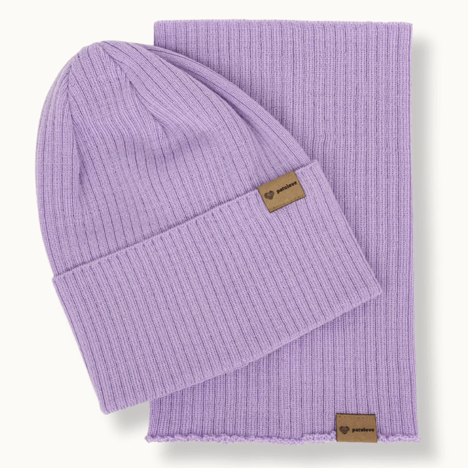 Na Główkę | Patulove Czapka i komin wełniany LAVENDER