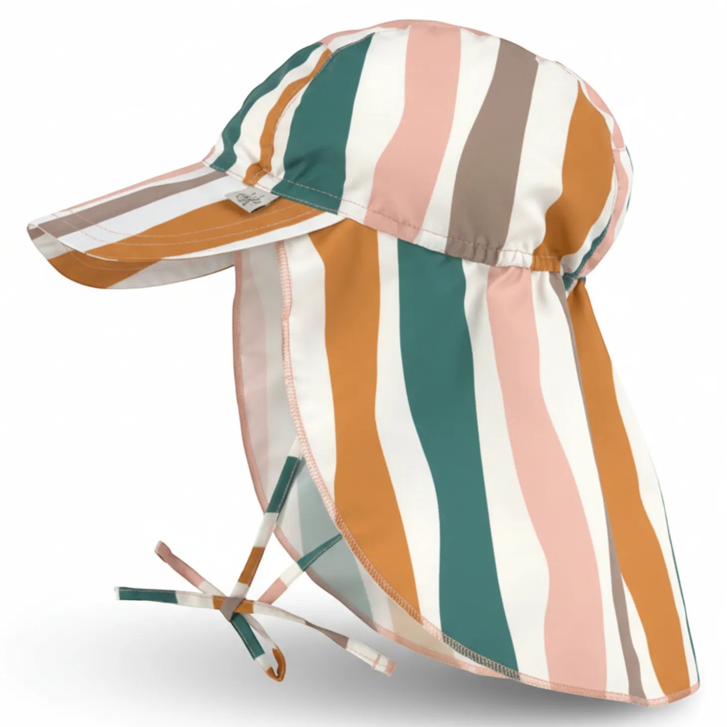 Czapka przeciwsłoneczna z daszkiem i osłoną karku UV80 Splash & Fun Fale pink-nature