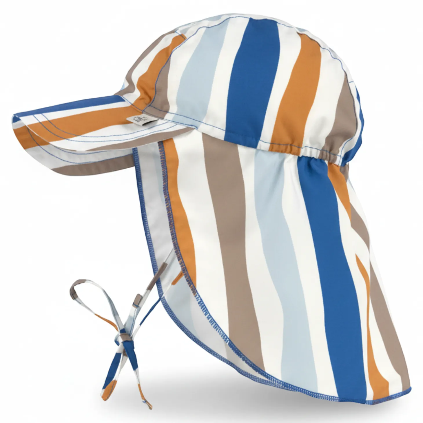 Czapka przeciwsłoneczna z daszkiem i osłoną karku UV80 Splash & Fun Fale blue-nature