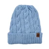Czapka warkocz 100% wełny merino Owieczka - błękitny
