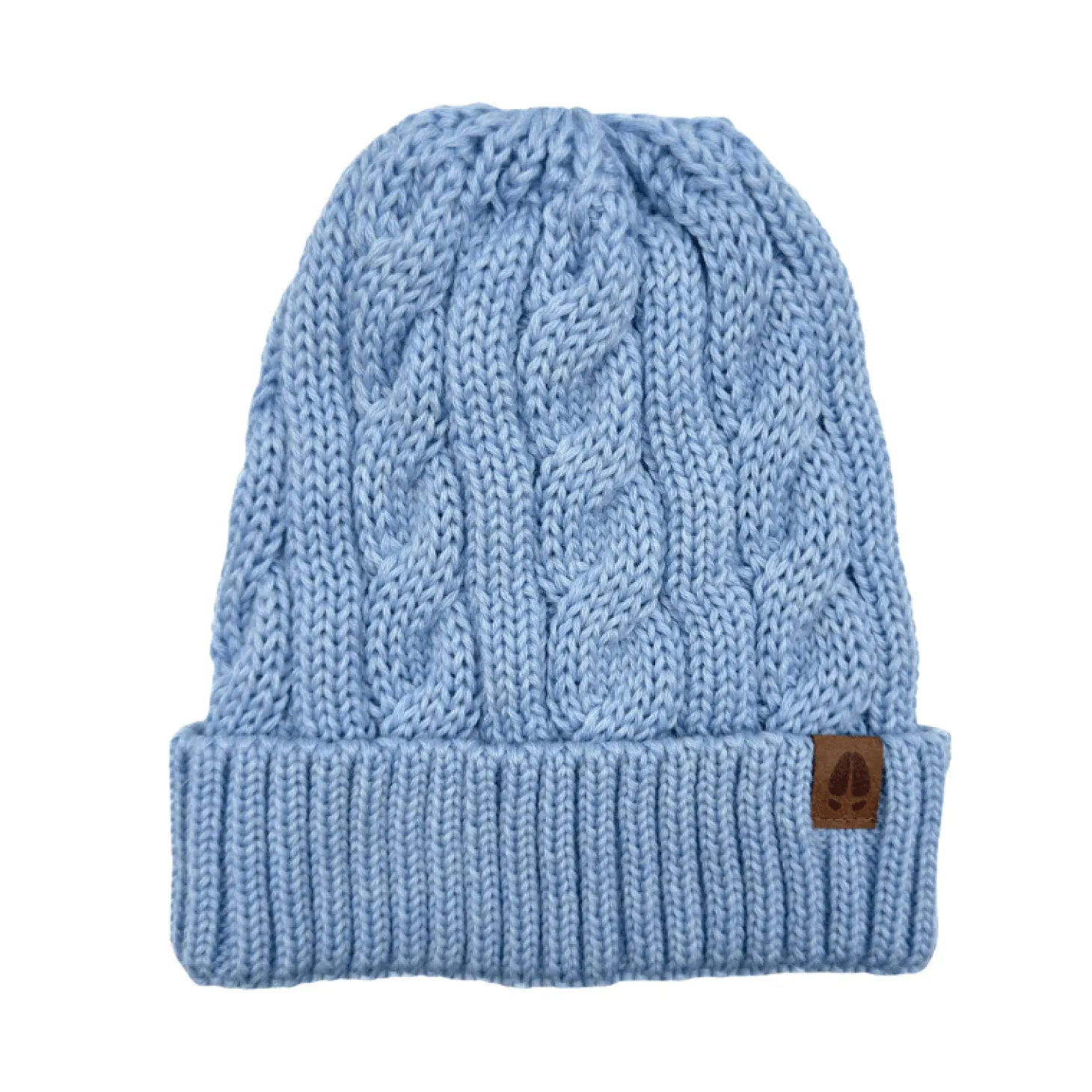 Czapka warkocz 100% wełny merino Owieczka - błękitny