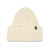 Czapki | Kopyto Czapka w prążek 100% wełny merino Rosomak - kremowy