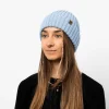 Na Główkę|Czapki | Kopyto Czapka w prążek 100% wełny merino Ryś - błękitny
