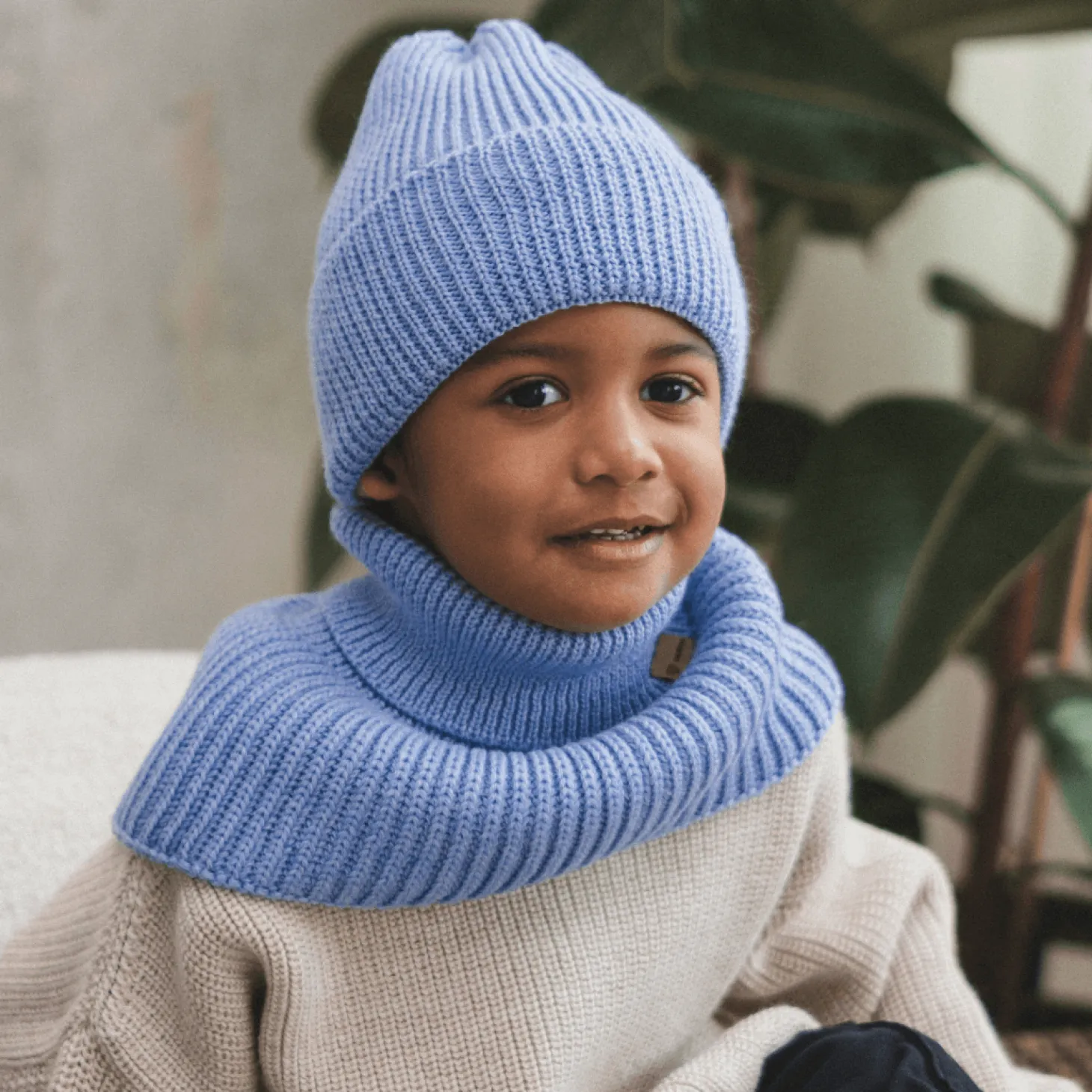 Czapka zimowa merino WINTER SKY BLUE