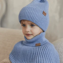 Czapka zimowa merino WINTER SKY BLUE