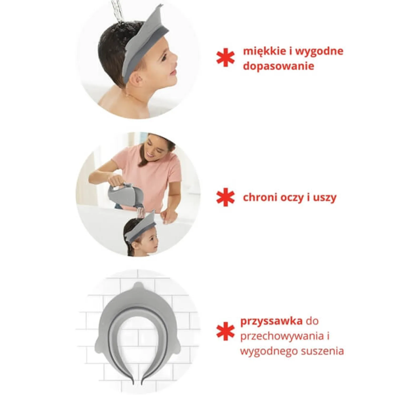 Akcesoria Łazienkowe|Akcesoria Łazienkowe | Skip Hop Daszek do mycia głowy dla dzieci Moby Grey