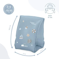 6 Lat+|3 Lata + | SIPO Dmuchane rękawki do pływania dla dzieci 3-6 lat (15-30 kg) - niebieskie
