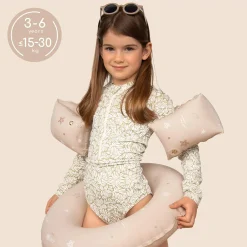 6 Lat+|3 Lata + | SIPO Dmuchane rękawki do pływania dla dzieci 3-6 lat (15-30 kg) - beżowe