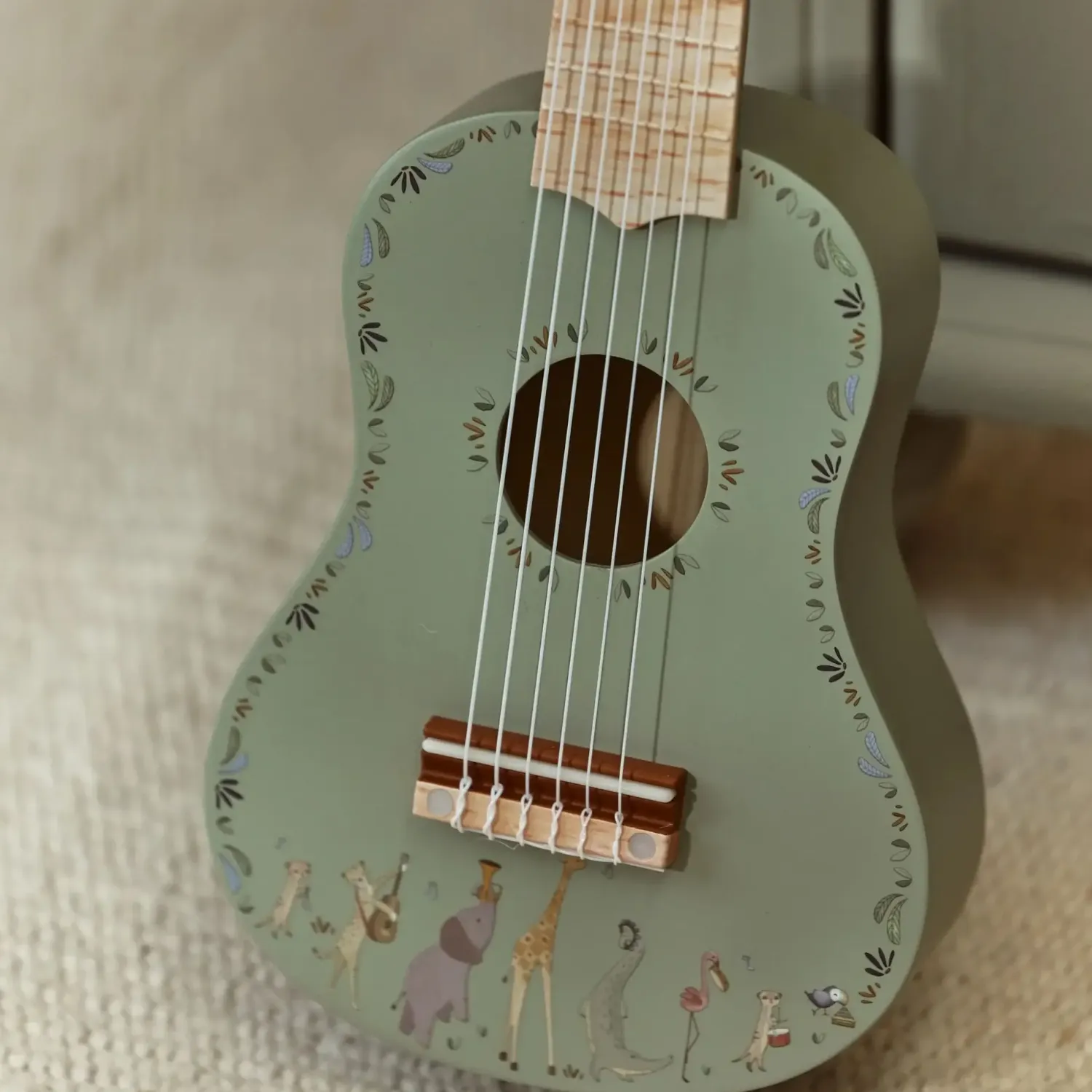 3 Lata +|4 Lata + | Little Dutch Drewniana gitara zielona Safari Friends FSC