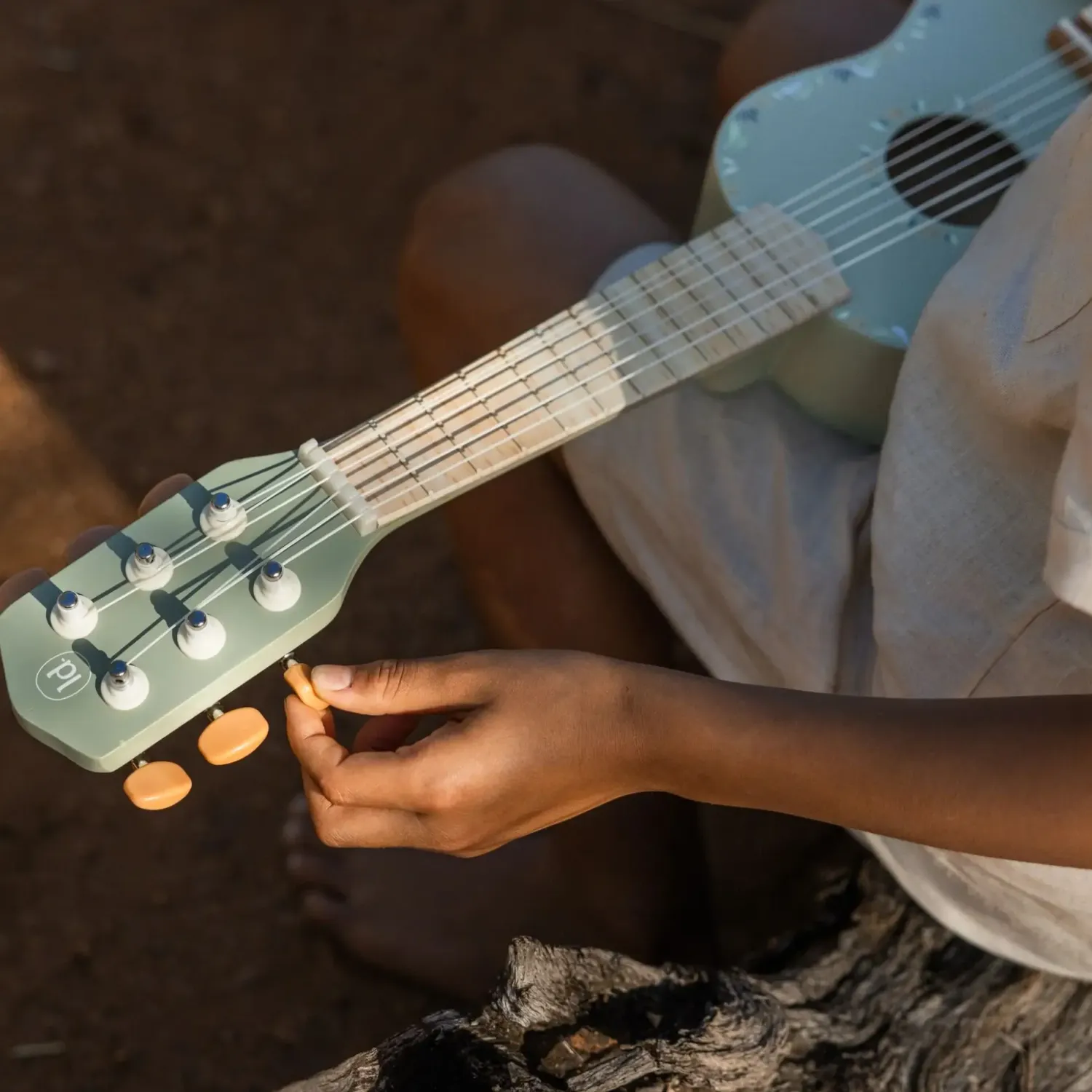 3 Lata +|4 Lata + | Little Dutch Drewniana gitara zielona Safari Friends FSC