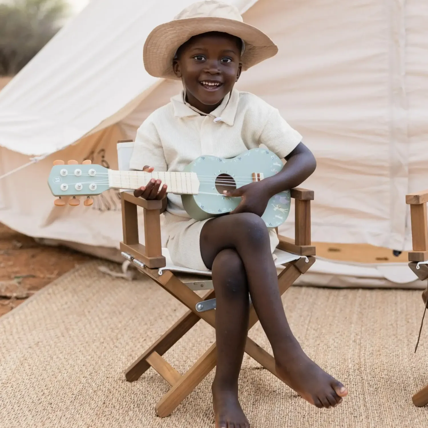 3 Lata +|4 Lata + | Little Dutch Drewniana gitara zielona Safari Friends FSC