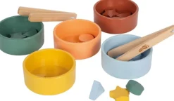 12M+|Drewniane | Small Foot Drewniana gra do sortowania i liczenia Montessori ze szczypcami